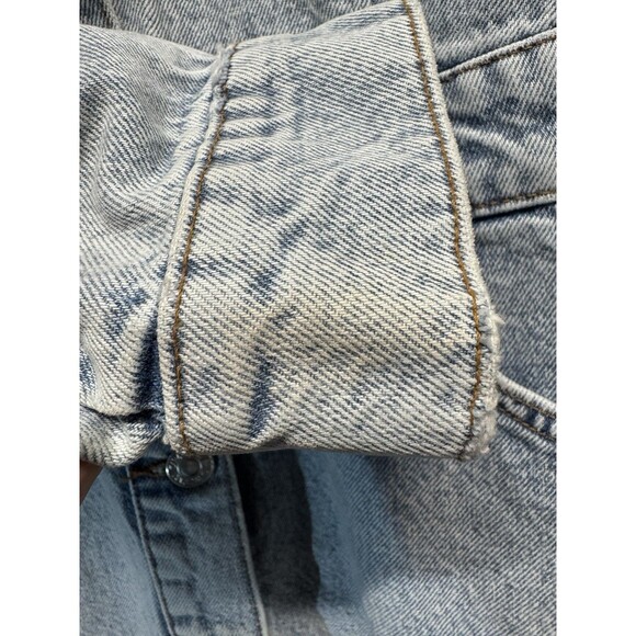 ZARA Denim Long Sleeve Button Up Jean Mini Dress Sz L Light Blue Wash w/ Pockets - Picture 8 of 16